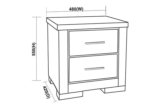 Rusticed Bedside Table - Assorted Colours
