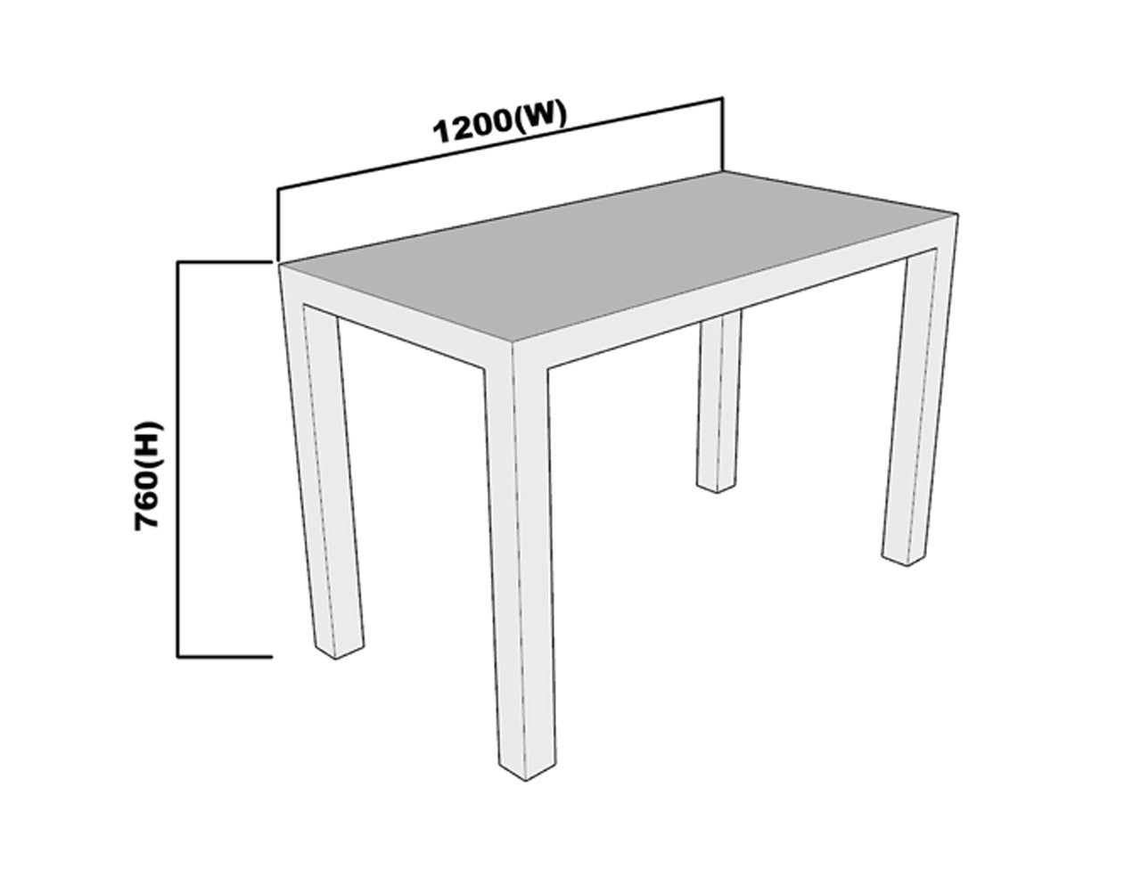 Urban Flat Top Desk 4 Legs - 1200wx630dx760h - Burnt Umber - Burn Umber