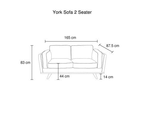 RAVEN 2 SEATER LEATHERETTE  SOFA - BROWN