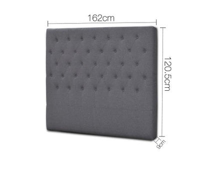 UNLA  QUEEN FABRIC BEDHEAD ONLY - DARK GREY