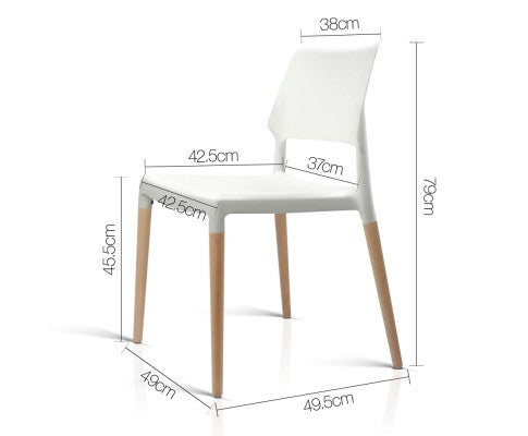 WALES SET OF 4 BELLOCH REPLICA DINING CHAIR - WHITE / BEECH