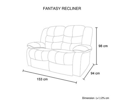 ROCKY 2 SEATER SEATER PU LEATHER  RECLINER  - BROWN