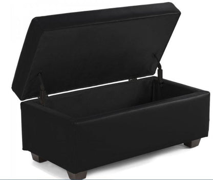 Copy of BENEDICTA MEDIUM  LEATHERETTE UPHOLSTERED OTTOMAN - 430(H) X 800(L) -BLACK