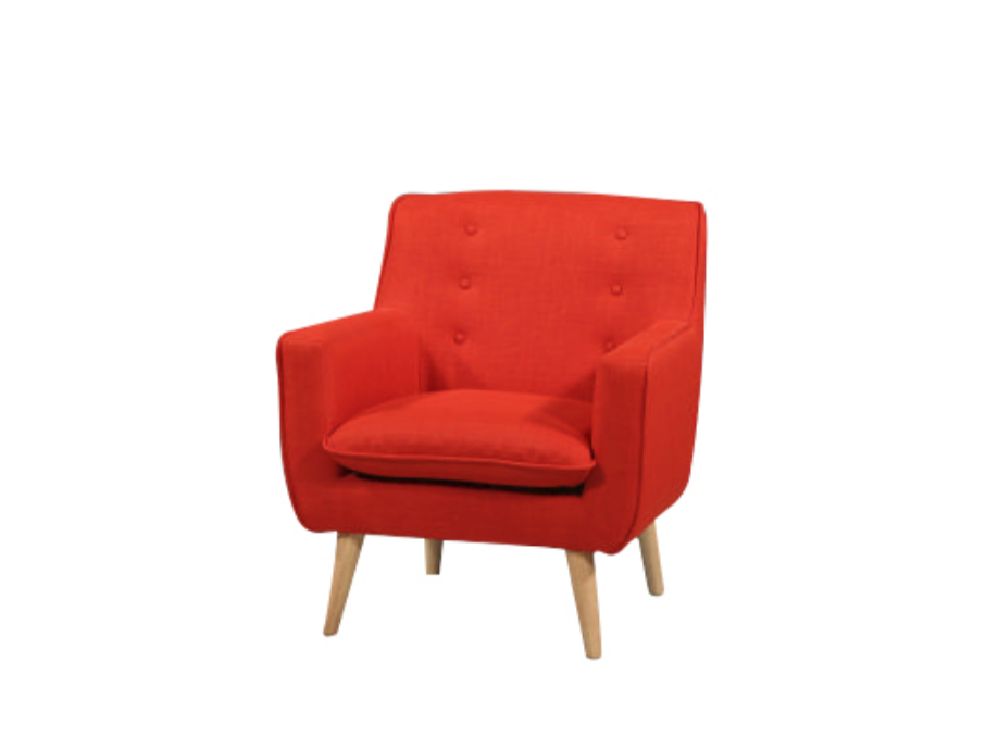 GEORGIA FABRIC UPHOLSTERED CHAIR WITH FOOT STOOL - SUNKIST