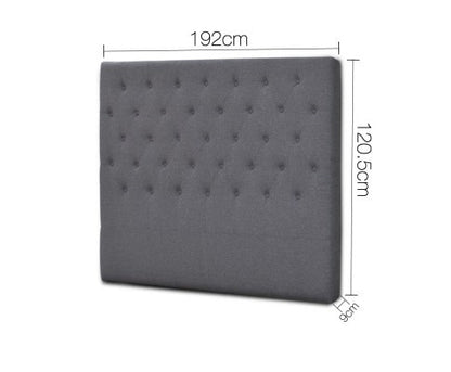 UNLA  KING FABRIC BEDHEAD ONLY - DARK GREY