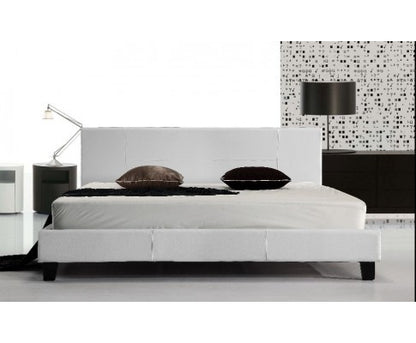 LEXUS  KING LEATHERETTE BED FRAME  -WHITE