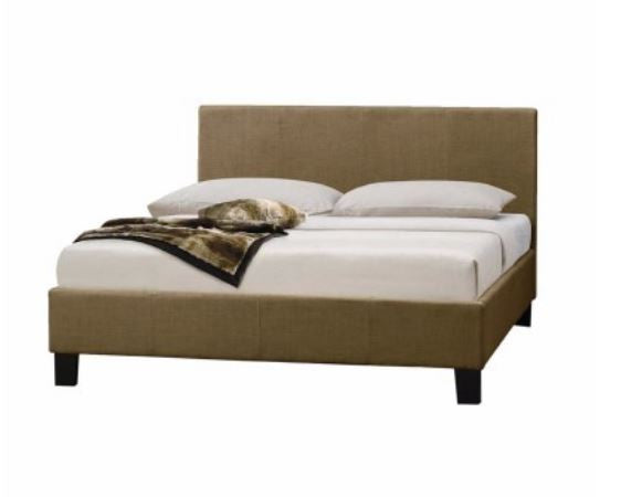 QUEEN   POLARIS LEATHERETTE  BED FRAME - BEIGE