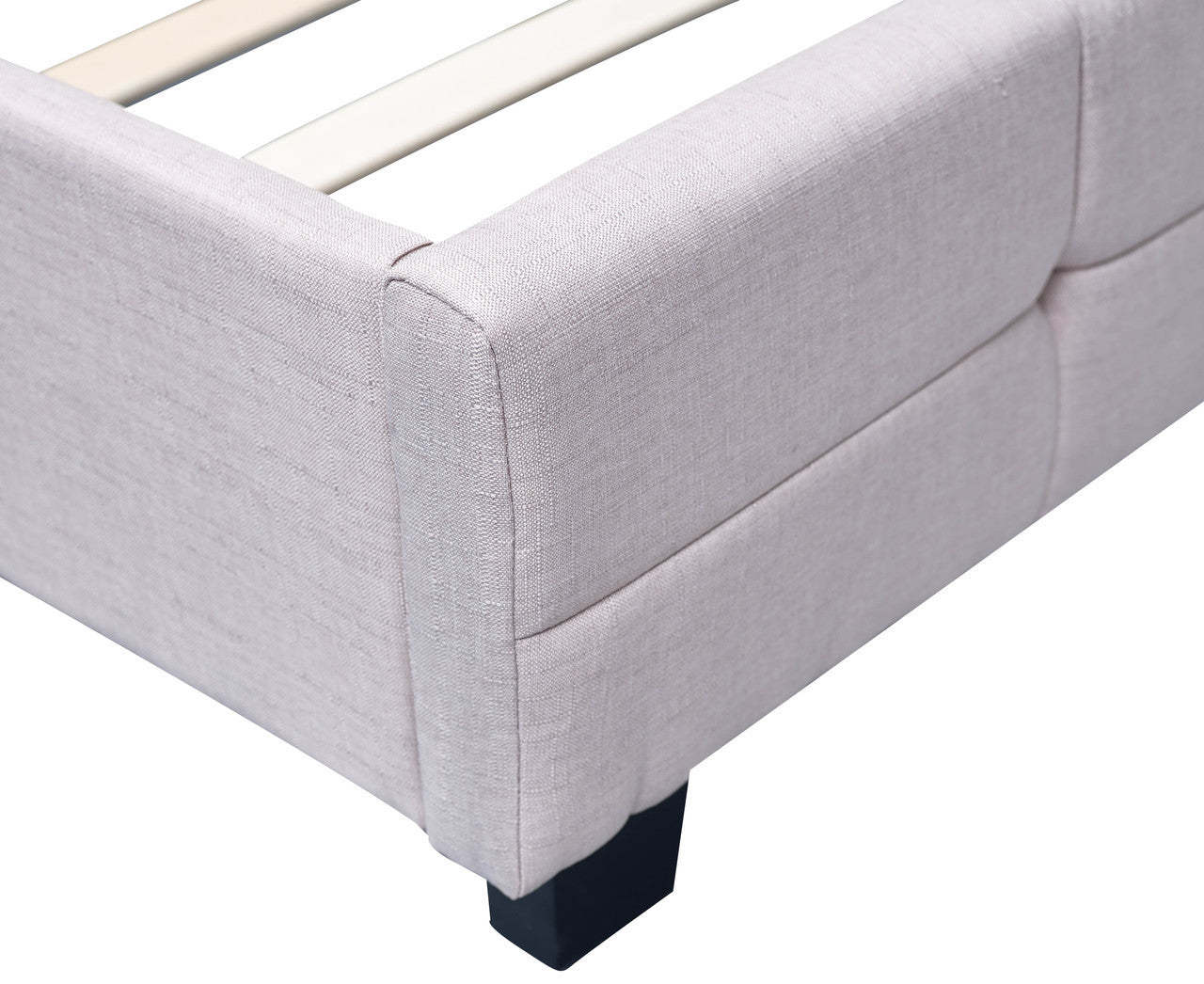 QUEEN  DELUXE FABRIC LINEN  TUFTED BED -  BEIGE