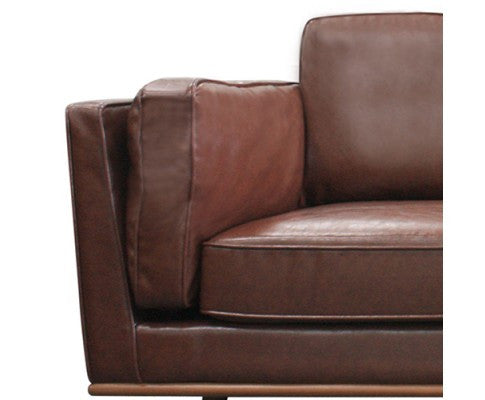 YORK  SINGLE   SEATER LEATHERETTE CHAIR - BROWN