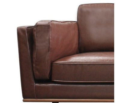 YORK  SINGLE   SEATER LEATHERETTE CHAIR - BROWN