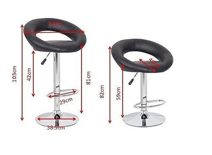 ONIX ( BARS-14BK-ONE)  CIRCULAR  KITCHEN BAR STOOLS - SEAT: 820 - 1040(H) - BLACK