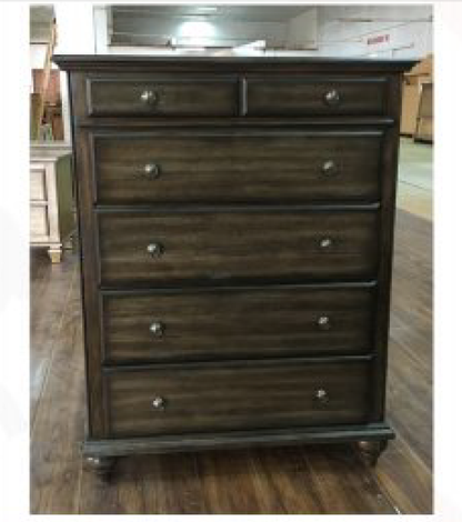RUDEN   KING    6 PIECE  (THE LOT)  BEDROOM SUIT  (8221) BED WITH 2 FOOTEND DRAWERS  (MODEL - 7-5-15-18-7-9-1) -BURNISHED CHERRY