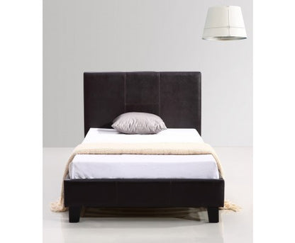 SINGLE  MARSHELLOW  LEATHERETTE BED FRAME  - BROWN