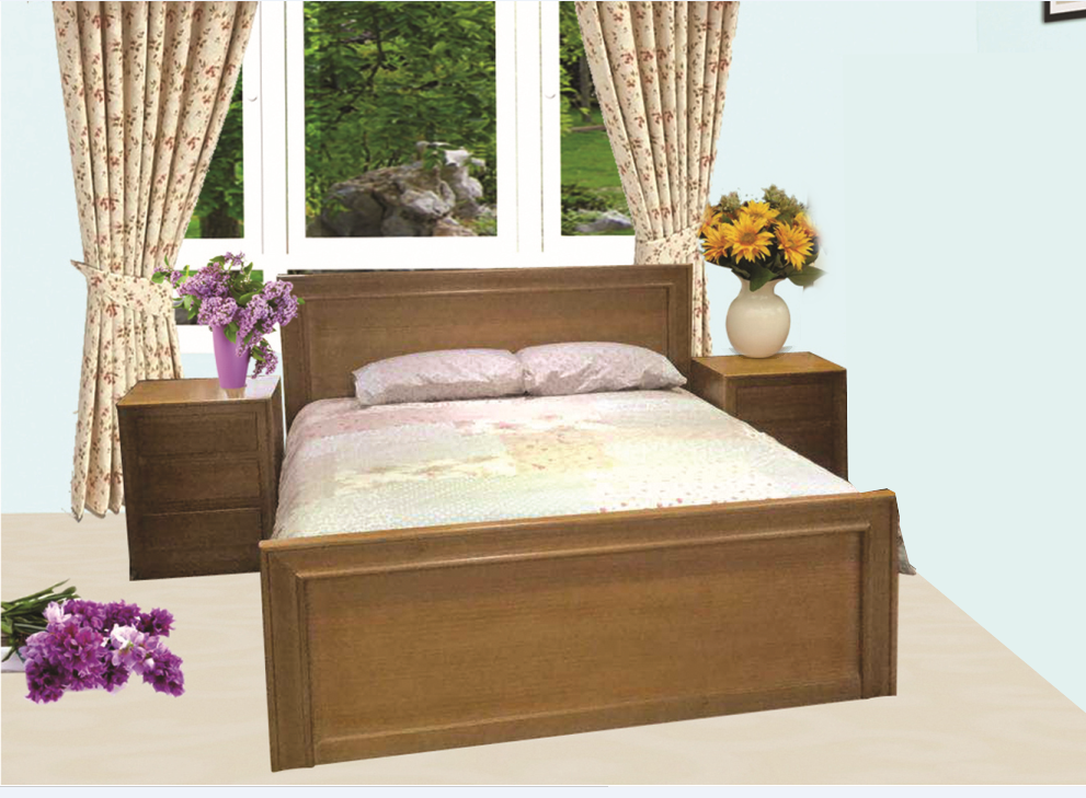 MOSMAN DOUBLE OR QUEEN 5 PIECE (DRESSER)   BEDROOM SUITE  -LIGHT BROWN