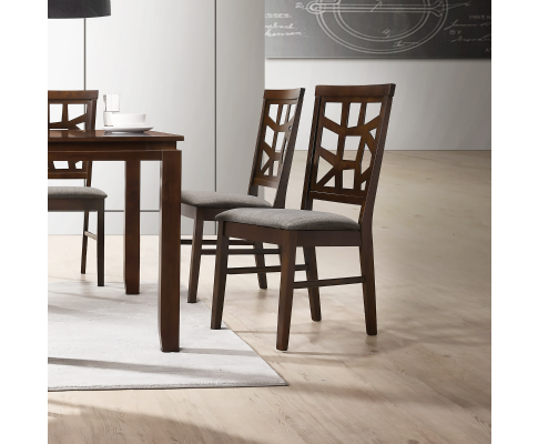 HARTWELL (SET OF 2) DINING CHAIR WITH NEST CARVED DESIGN - CAPPUCCINO