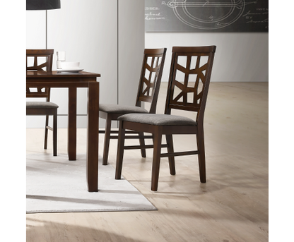 HARTWELL (SET OF 2) DINING CHAIR WITH NEST CARVED DESIGN - CAPPUCCINO