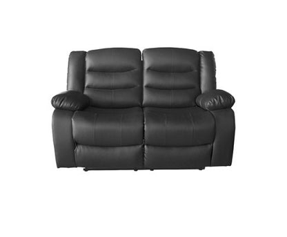 ROCKY 2 SEATER SEATER PU LEATHER  RECLINER  - BLACK