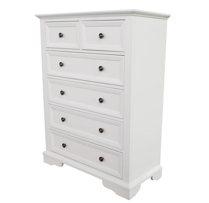 QUEEN AUSTIN 4 PIECE (TALLBOY) BEDROOM SUITE - WHITE