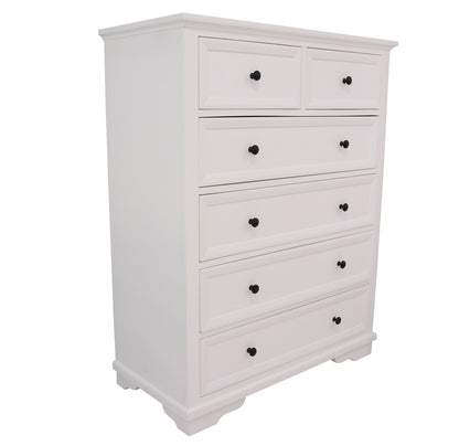 CHANELLE QUEEN 4 PIECE (TALLBOY) BEDROOM SUITE (22-9-5-14-14-1) - WHITE