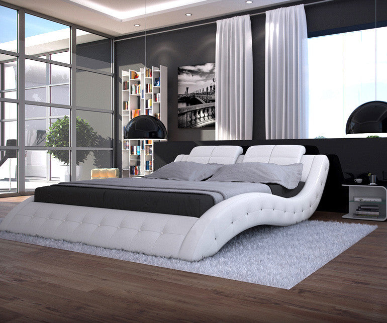 QUEEN ALESSANDRA LEATHERETTE BED (3012) - ASSORTED COLORS