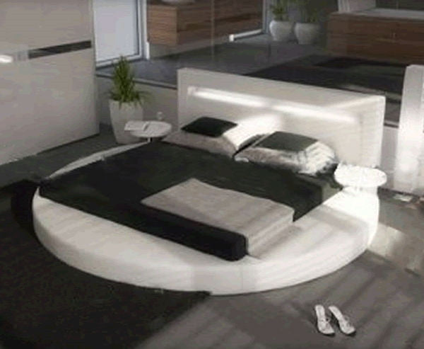 DOUBLE GEORGINA ROUND LEATHERETTE BED (3023) - ASSORTED COLOURS