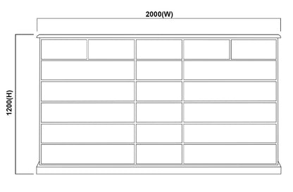 CRYSTAL 20 DRAWER LARGE CHEST - WITH EXTENSION RUNNERS - 1200(H) x 2000(W) - ASSORTED COLOURS (NO DISTRESSING) - HANDLES: TBA