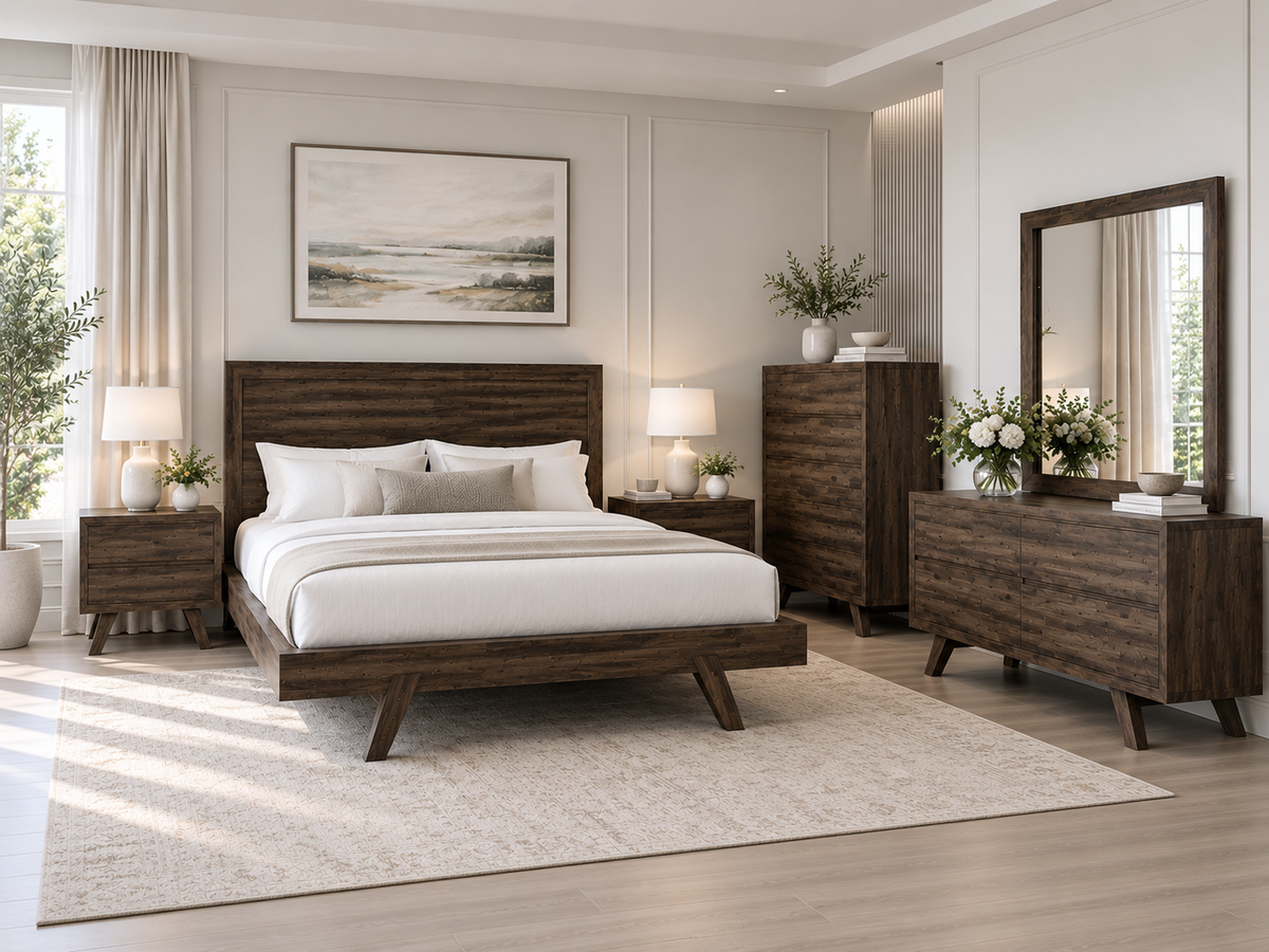 Susan (AUSSIE MADE) King 5 Piece (DRESSER) Bedroom Suite - Assorted Colours Available