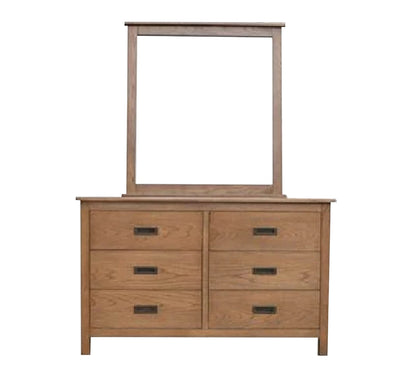 DANIEL (3722)  6 DRAWER DRESSING TABLE WITH MIRROR - CHESTNUT