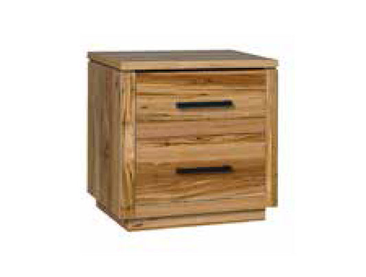 Melrille 2 Drawer Bedside Table - 565(H) X 550(W) X 400(D) - Wormy Chestnut