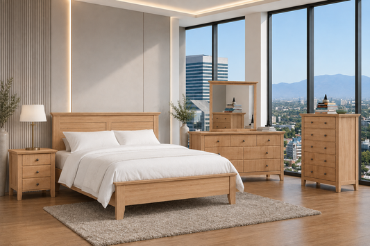 Double Or Queen Manilla (AUSSIE MADE) 3 Piece (BEDSIDE) Bedroom Suite - Assorted Stained Colours