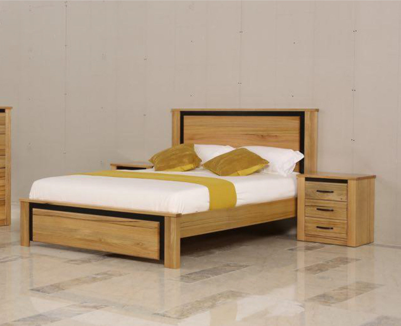 Gardner Queen 3 Piece (BEDSIDE) Bedroom Suite - As Pictured