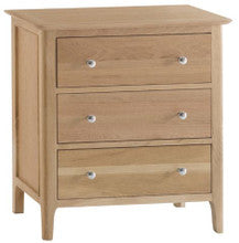 ROBINHOOD 3 DRAWER CHEST (NT-3DC) -  800(H) X 750(W) -NATURAL OAK FINISH