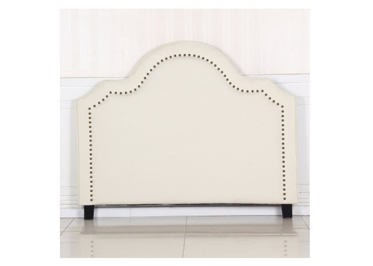 Anne Queen Tufted Fabric Bedhead - White