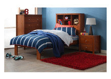 KING SINGLE THOMAS (AUSSIE MADE) BOOKEND BED WITH 1300MM HIGH BEDHEAD - ASSORTED STAINED COLOURS