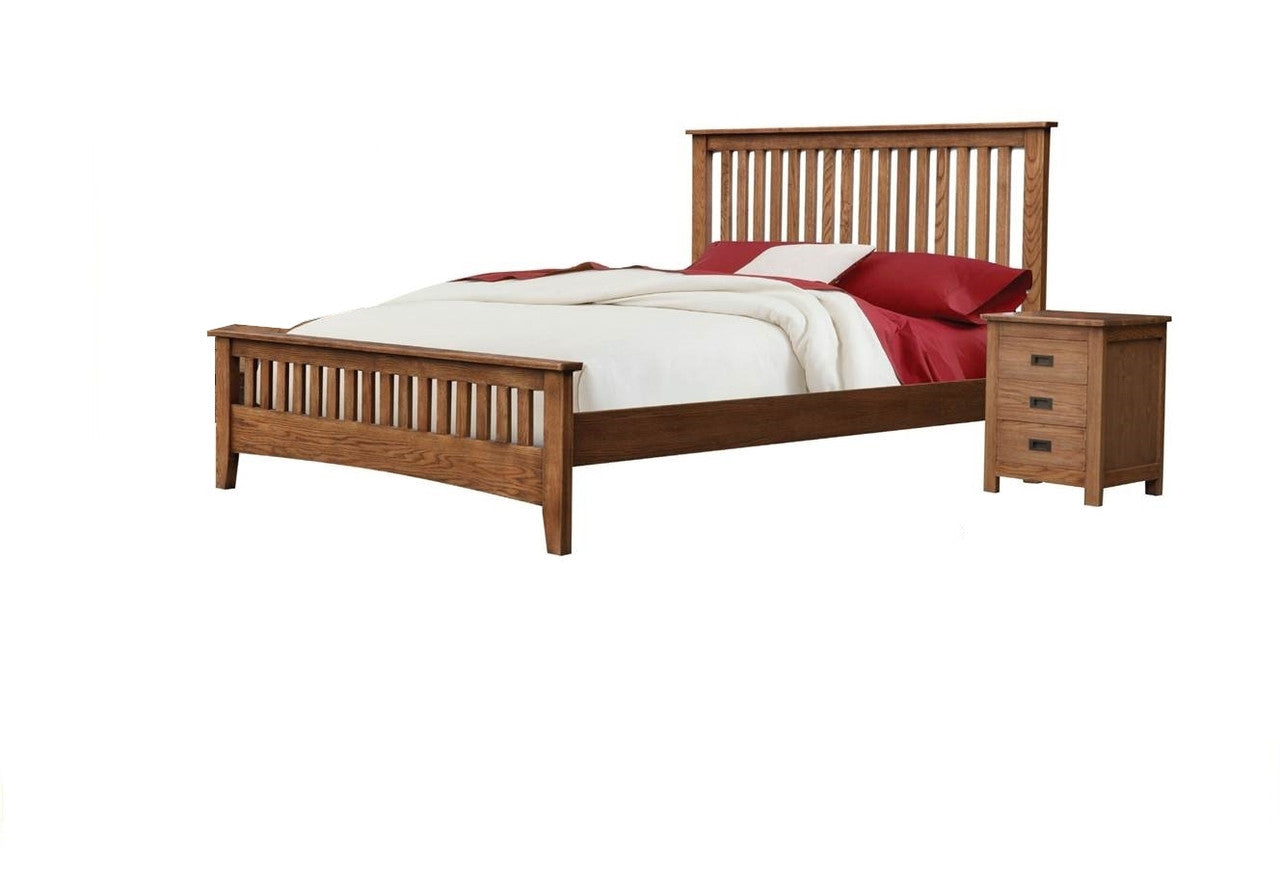 Daniel (3727) King 3 Piece (BEDSIDE) Bedroom Suite With Serra Casegoods - -chestnut