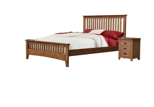 DANIEL (3727) KING 3 PIECE  (BEDSIDE) BEDROOM SUITE WITH SERRA CASEGOODS  - -CHESTNUT