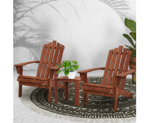 Hadley 3 Piece Outdoor Lounge Setting - Brown