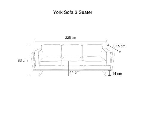 RAVEN 3 SEATER LEATHERETTE  SOFA - BROWN