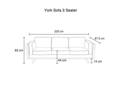 RAVEN 3 SEATER LEATHERETTE  SOFA - BROWN