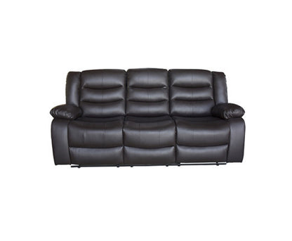 ROCKY 3 SEATER PU LEATHER  RECLINER  - BROWN