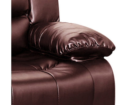 HANNY 3 SEATER BONDED LEATHER  RECLINER  - BROWN
