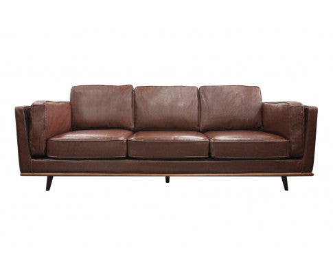 RAVEN 3 SEATER LEATHERETTE  SOFA - BROWN