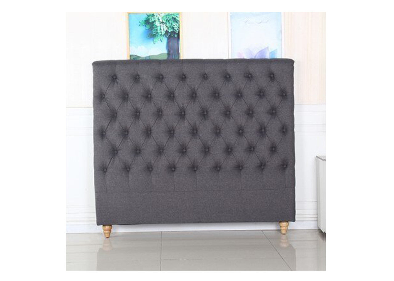Sean King Tufted Linen Fabric Bedhead - Charcoal