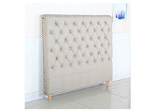 SEAN KING TUFTED  FABRIC BEDHEAD - BEIGE