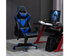 AGNELLE RECLINING OFFICE COMPUTER GAMING CHAIR - BLACK & BLUE