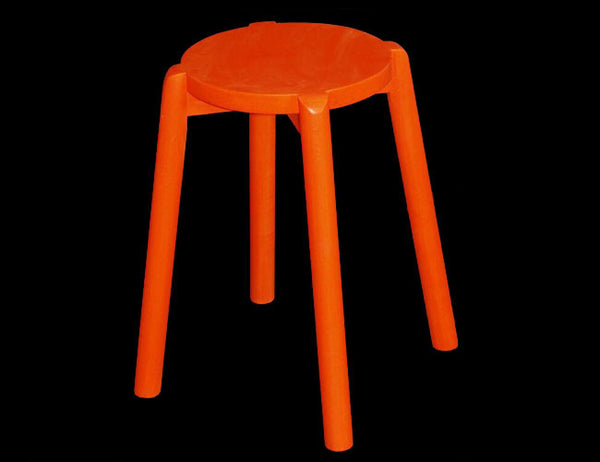 WILLOW (BR048RO) WOODEN ROUND BARSTOOL / KITCHEN BENCH- SEAT: 480(H) - ORANGE, PINK, PURPLE,RED