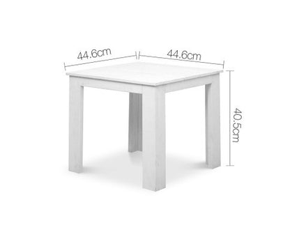 ORBITS 3 PIECE OUTDOOR WOODEN BEACH TABLE AND CHAIR SET -WHITE
