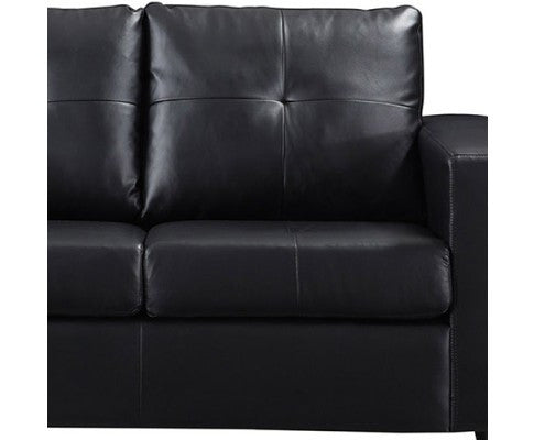 NIKKI 2 SEATER LEATHERETTE  SOFA - BLACK