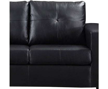 NIKKI 2 SEATER LEATHERETTE  SOFA - BLACK