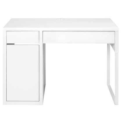 MAYA OFFICE COMPUTER  DESK WITH DRAWERS  (DESK-DRAW-105-WH-AB) - WHITE